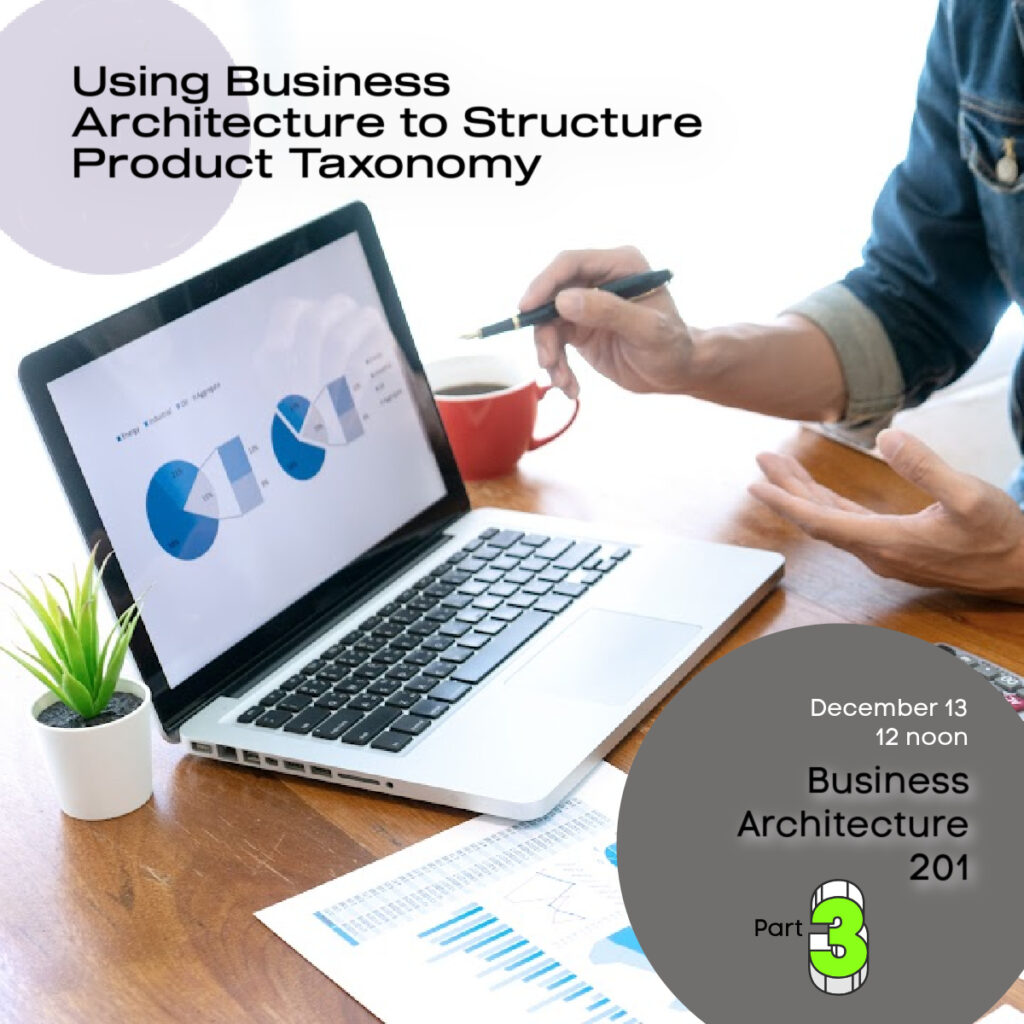 Learn how to define what Product Taxonomy is and demonstrate its role and position in the larger business architecture framework.
